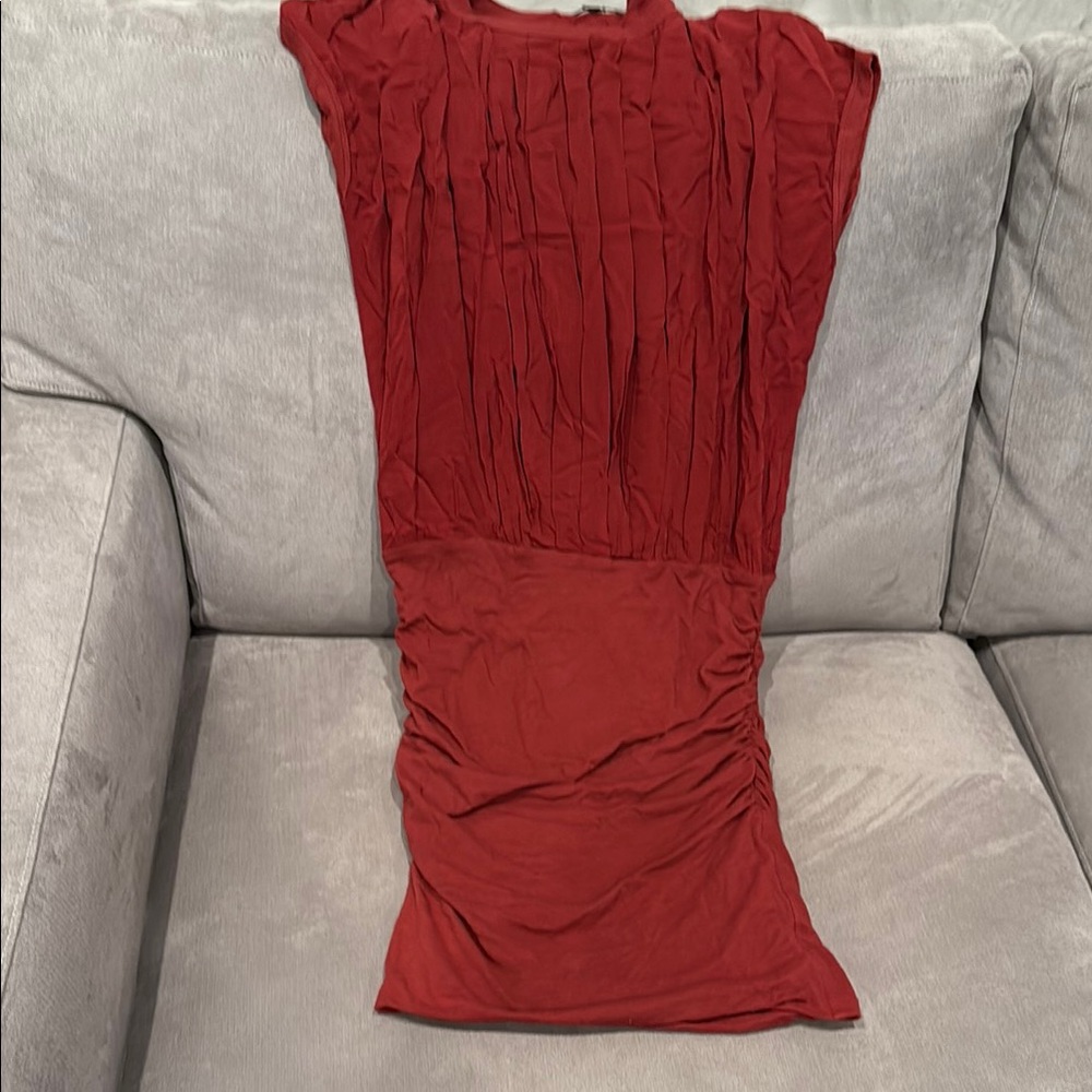 James Perse Dark Red Cotton Mini Dress